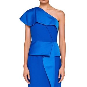 Ted Baker London one shoulder peplum dress NWT